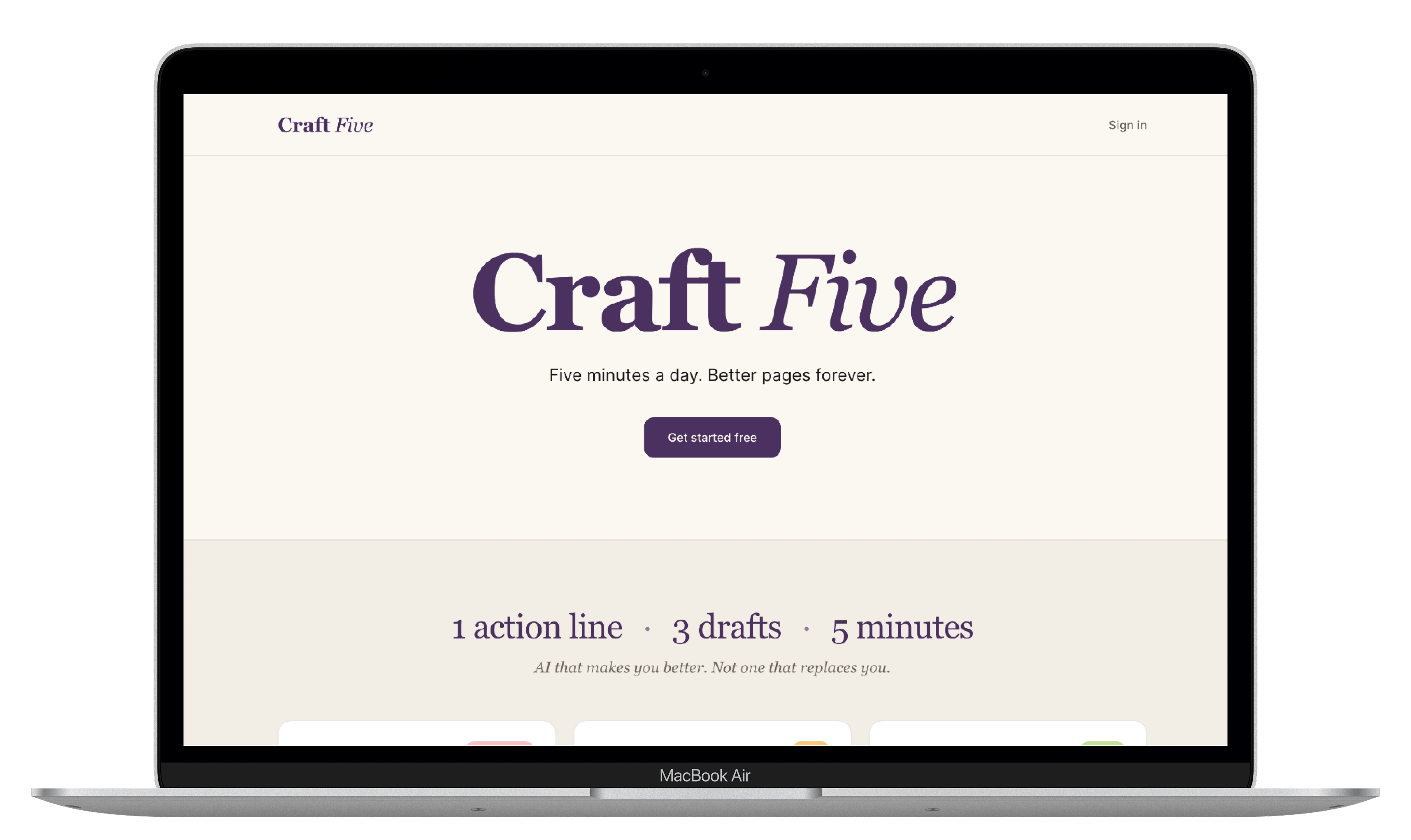 Craft Five home screen — daily practice queue and progress.